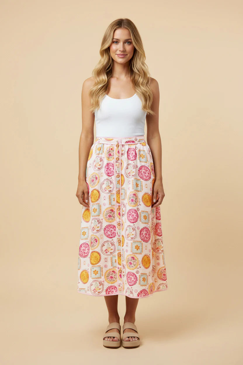 Marisol Skirt in Pink- Misses and Plus (S-3X)