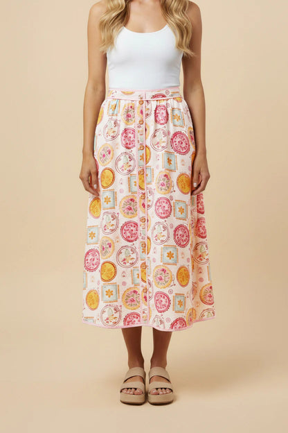 Marisol Skirt in Pink- Misses and Plus (S-3X)