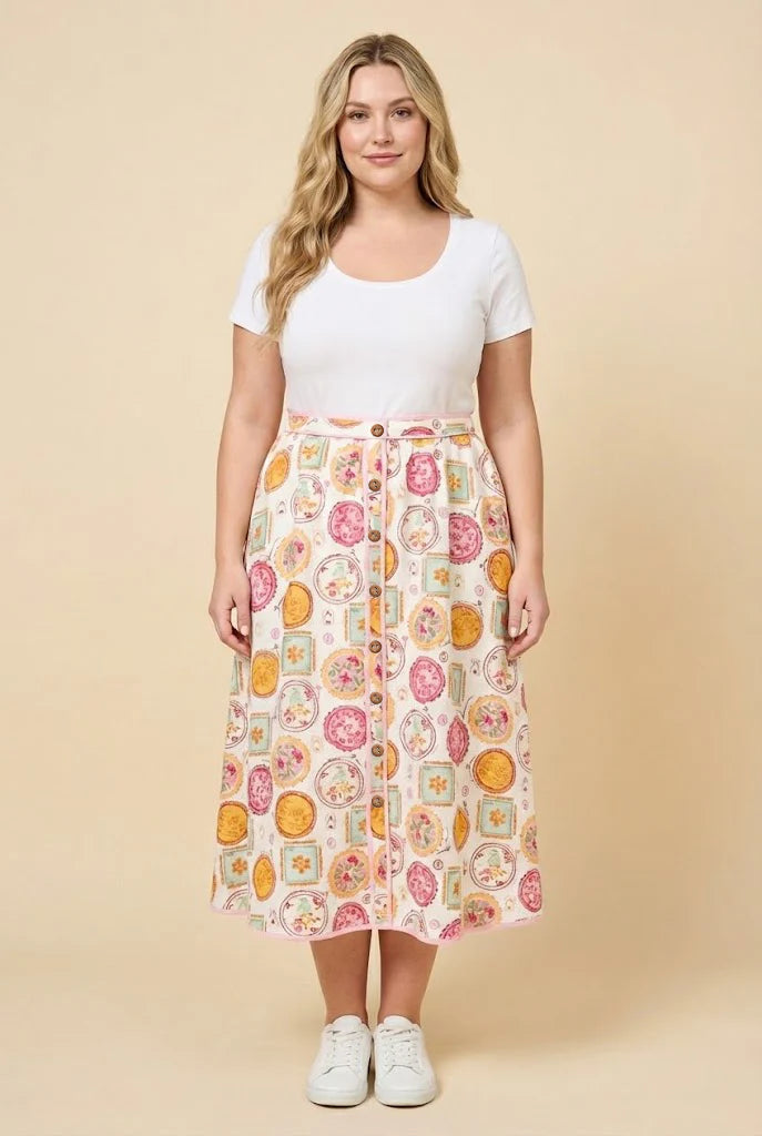 Marisol Skirt in Pink- Misses and Plus (S-3X)