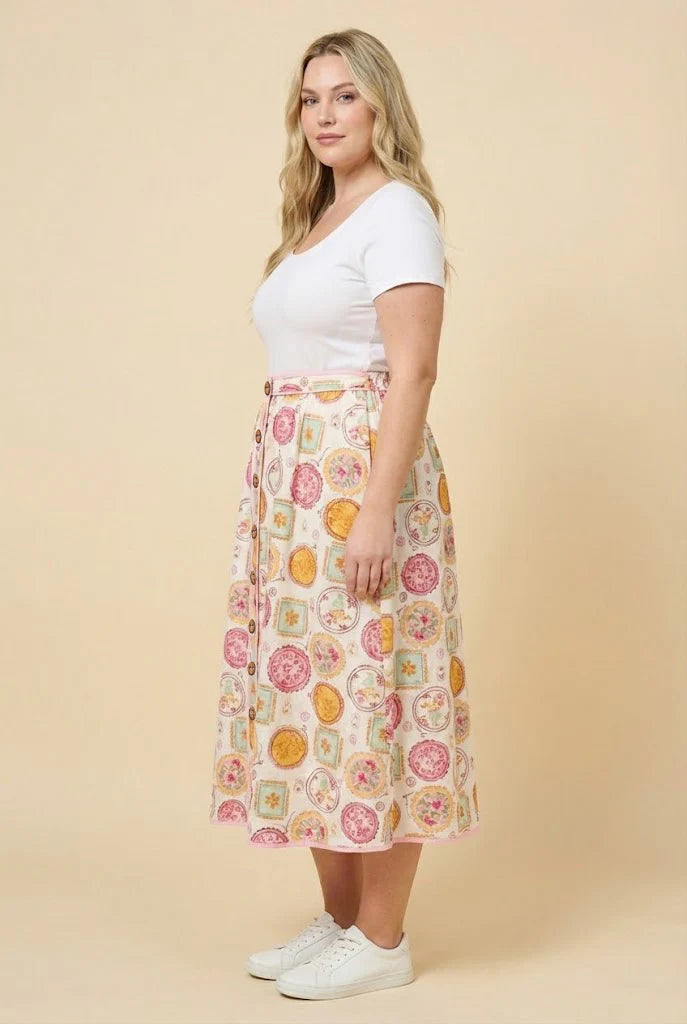 Marisol Skirt in Pink- Misses and Plus (S-3X)