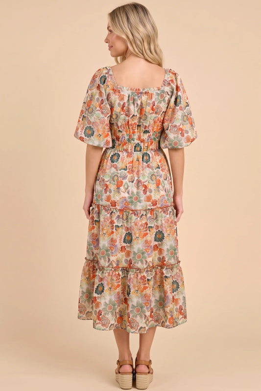 Corinna Dress in Rust Mix- Misses and Plus (S-3X)