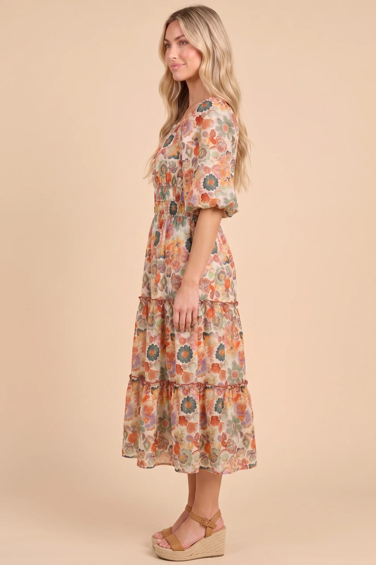 Corinna Dress in Rust Mix- Misses and Plus (S-3X)