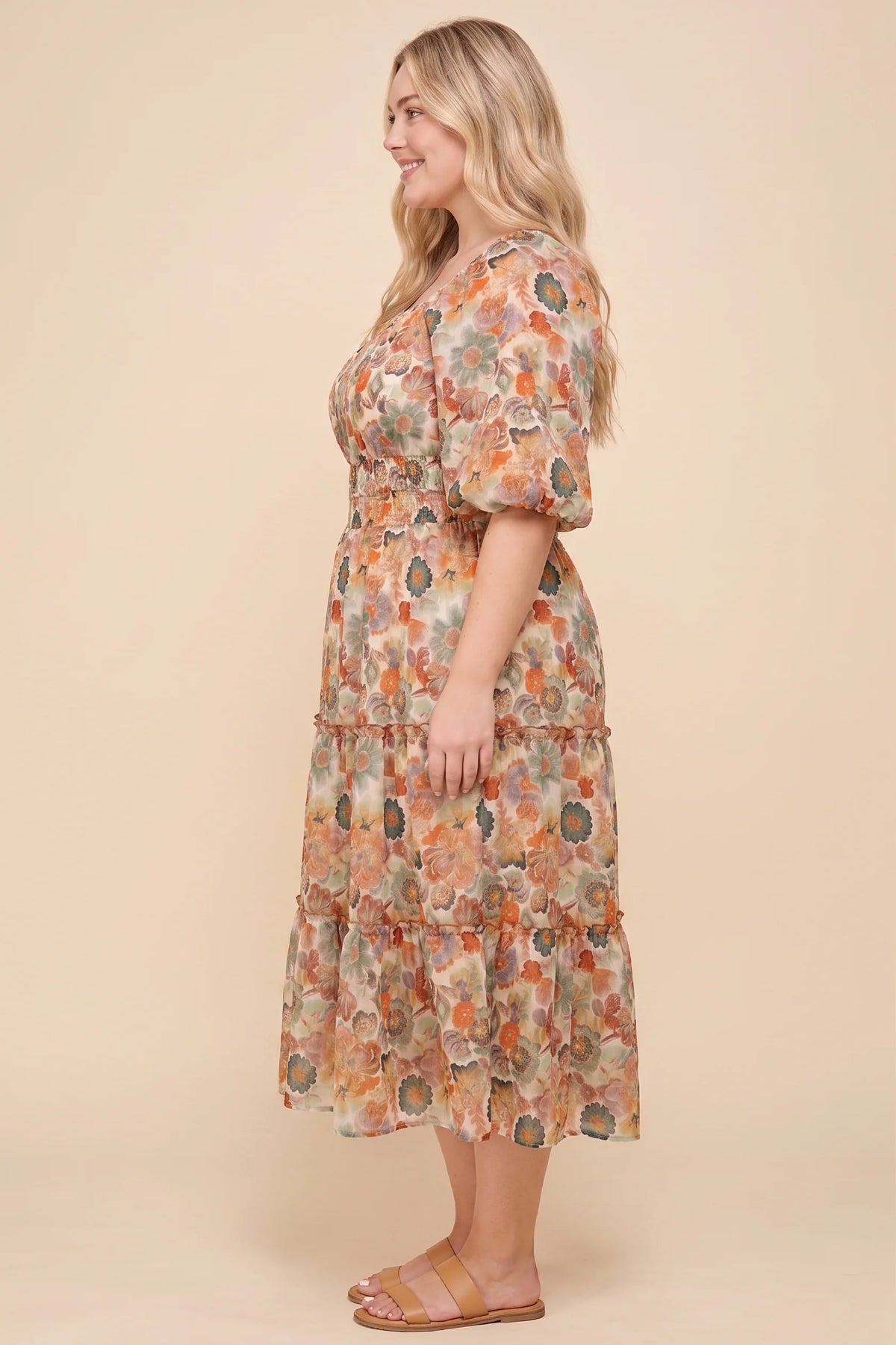 Corinna Dress in Rust Mix- Misses and Plus (S-3X)