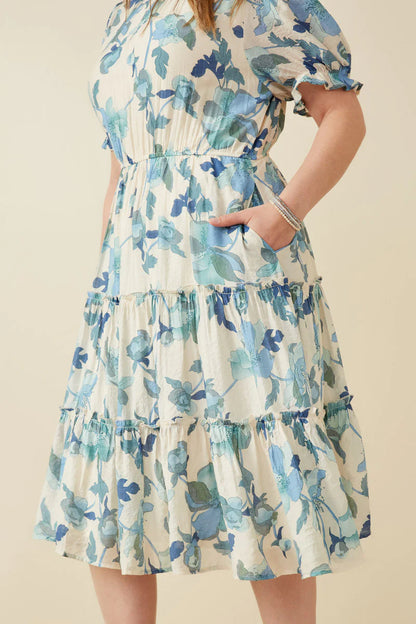 Kinsley Dress in Blue- Misses and Plus (S-1X)