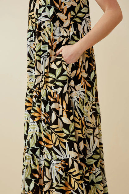 Botanical Tank Dress in Black- Misses (S-L)