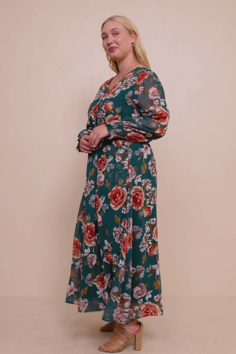 Roma Dress in Green- Misses and Plus (S-3X)