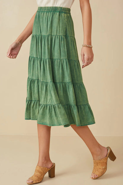 Willow Skirt in Green- Misses & Plus (S-3X)