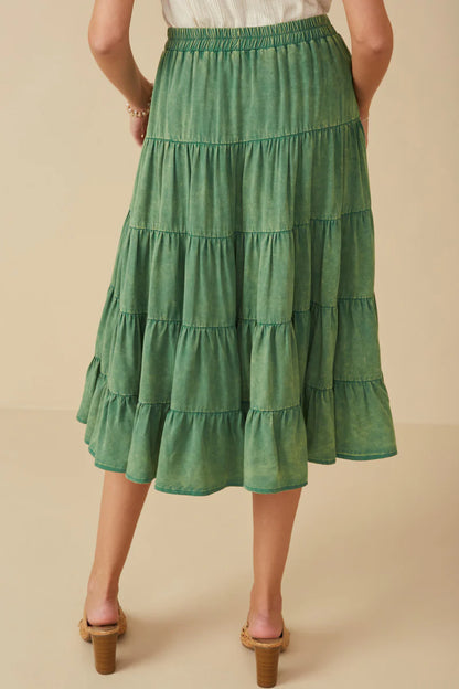 Willow Skirt in Green- Misses & Plus (S-3X)