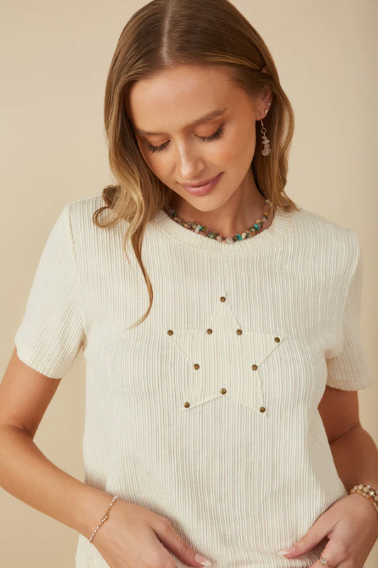 Starr Top in Ivory- Misses & Plus (S - 3X)