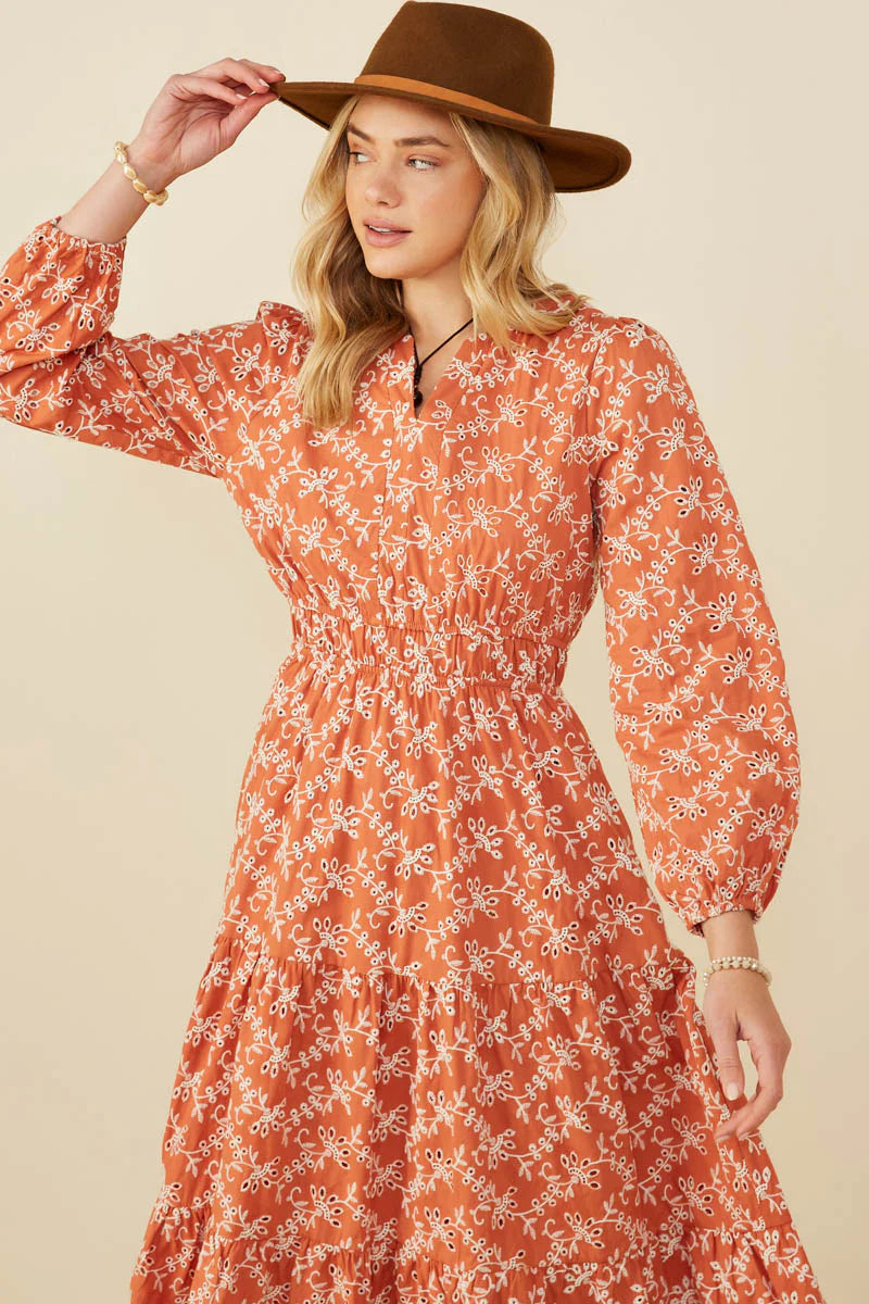 Helah Dress in Rust- Misses and Plus (S-3X)