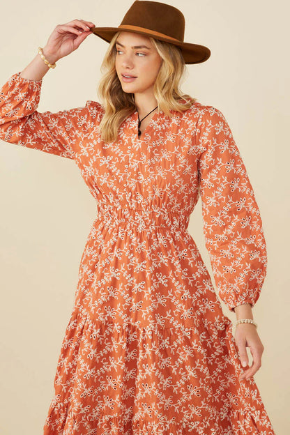 Helah Dress in Rust- Misses and Plus (S-3X)