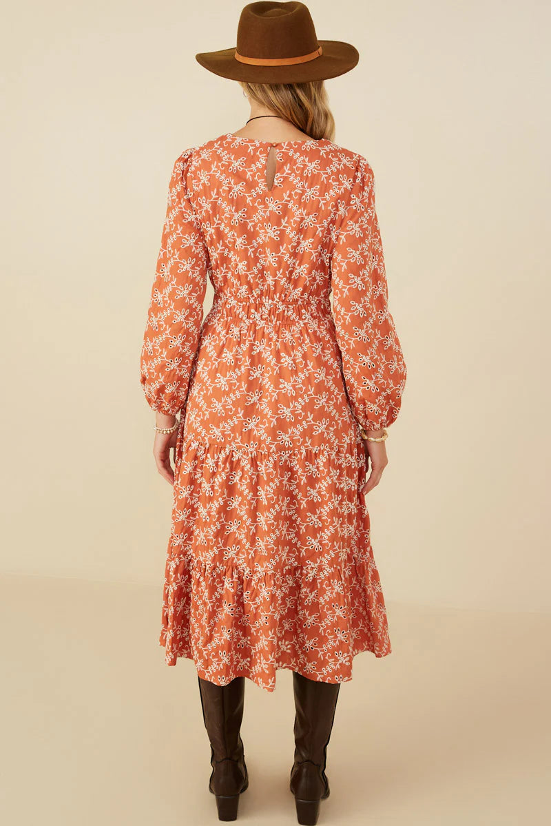 Helah Dress in Rust- Misses and Plus (S-3X)