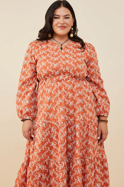 Helah Dress in Rust- Misses and Plus (S-3X)