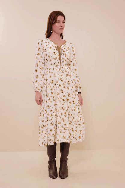 Hallie Dress in Taupe- Misses (S-L)