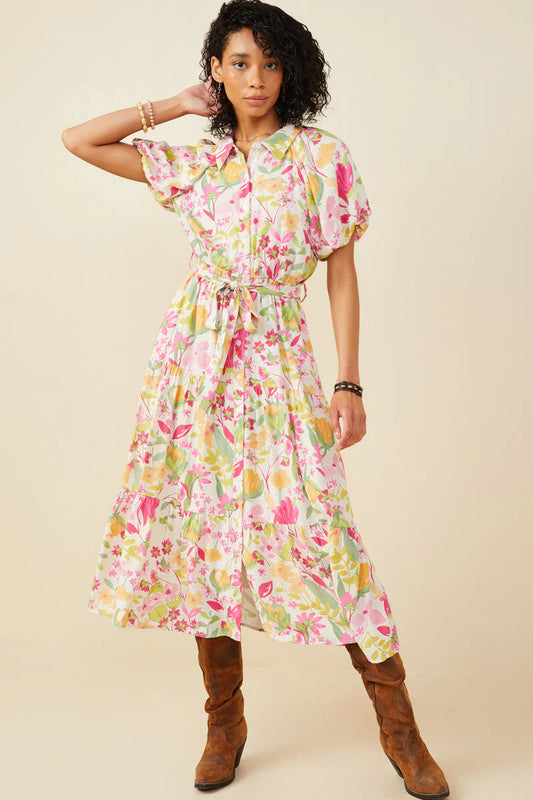 Magnolia Bloom Dress in Pink- Misses and Plus (S-3X)