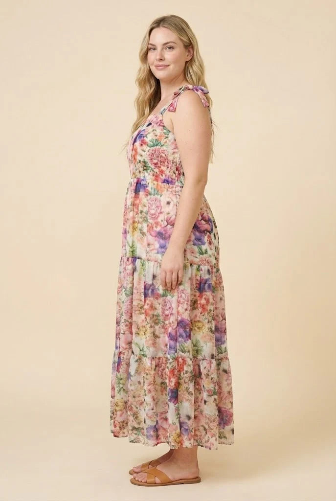 Avalynn Dress in Pink Mix- Misses and Plus (S-3X)