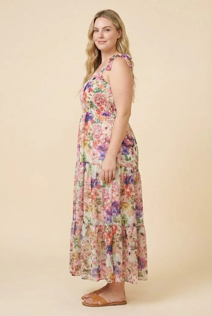 Avalynn Dress in Pink Mix- Misses and Plus (S-3X)