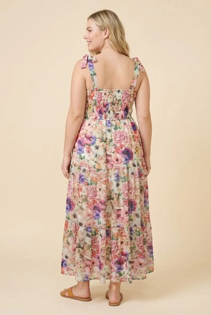 Avalynn Dress in Pink Mix- Misses and Plus (S-3X)