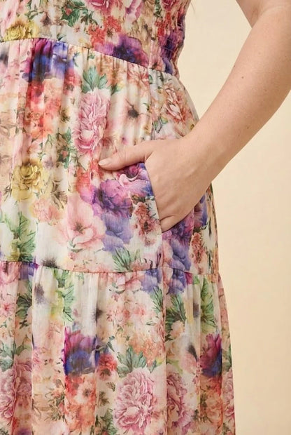 Avalynn Dress in Pink Mix- Misses and Plus (S-3X)