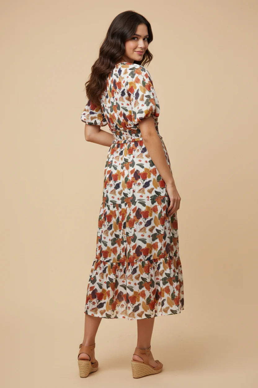 Callista Dress in Rust Mix- Misses and Plus (S-3X)