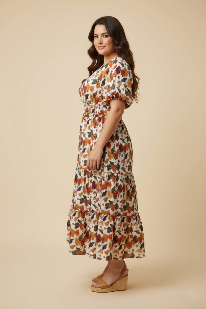 Callista Dress in Rust Mix- Misses and Plus (S-3X)