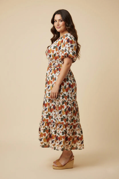 Callista Dress in Rust Mix- Misses and Plus (S-3X)