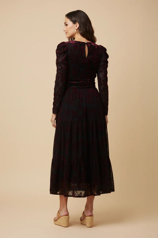 Juliette Dress in Burgundy- Misses and Plus (S-3X)