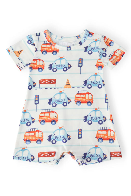Shorty One-Piece in Highway Hero- Little Gents (0/6M-18/24M)