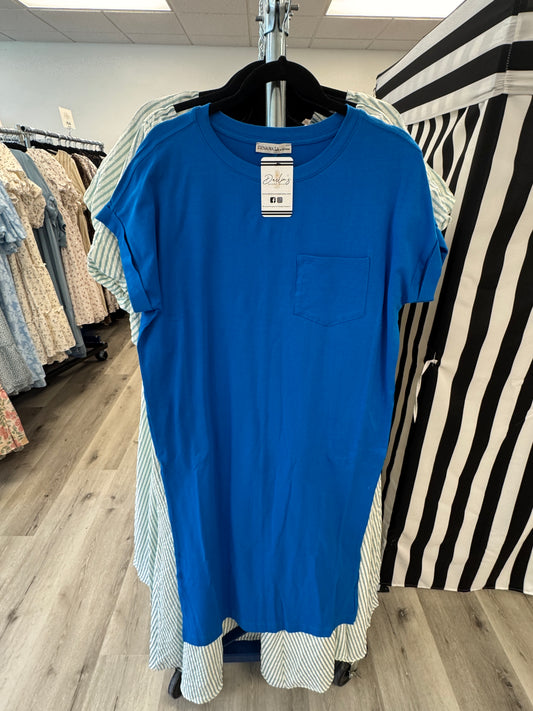 Coastal Tide Midi Dress in Ocean Blue- Misses and Plus (S-3X)
