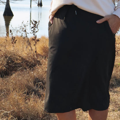 Classic Mod Skirt in Black- Misses and Plus (XS-5X)