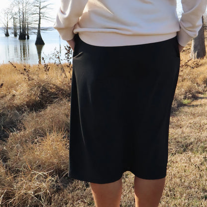 Classic Mod Skirt in Black- Misses and Plus (XS-5X)