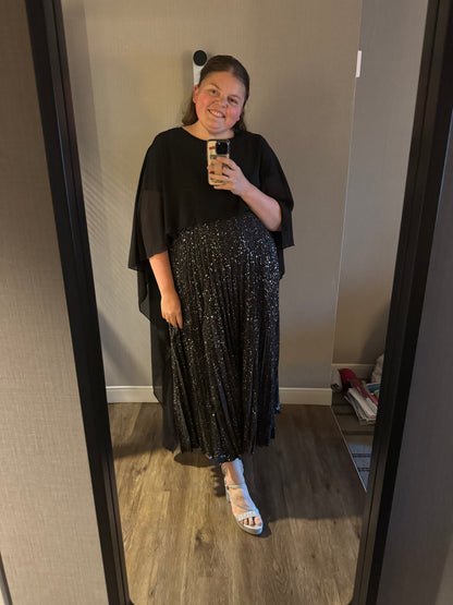 Gala Sparkle Dress in Black- Misses and Plus (S-XL,4X)