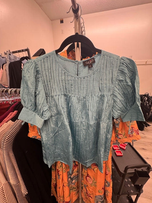 Lenora Top in Mint Blue- Misses (S-L)