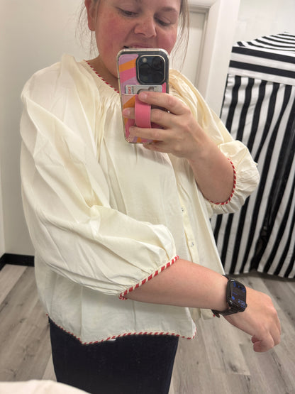 Bridget Top in Off White- Misses (S-L)