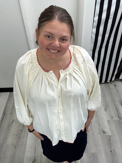 Bridget Top in Off White- Misses (S-L)