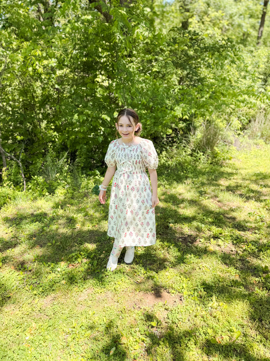Eloise Dress in Cream- Tween (S 7/8- XL 13/14)