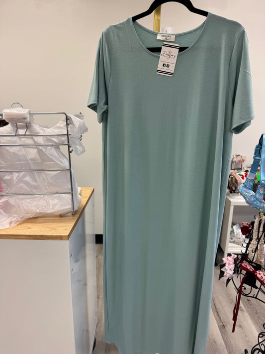 Aven Maxi Dress in Lt Green- Plus (1X-3X)