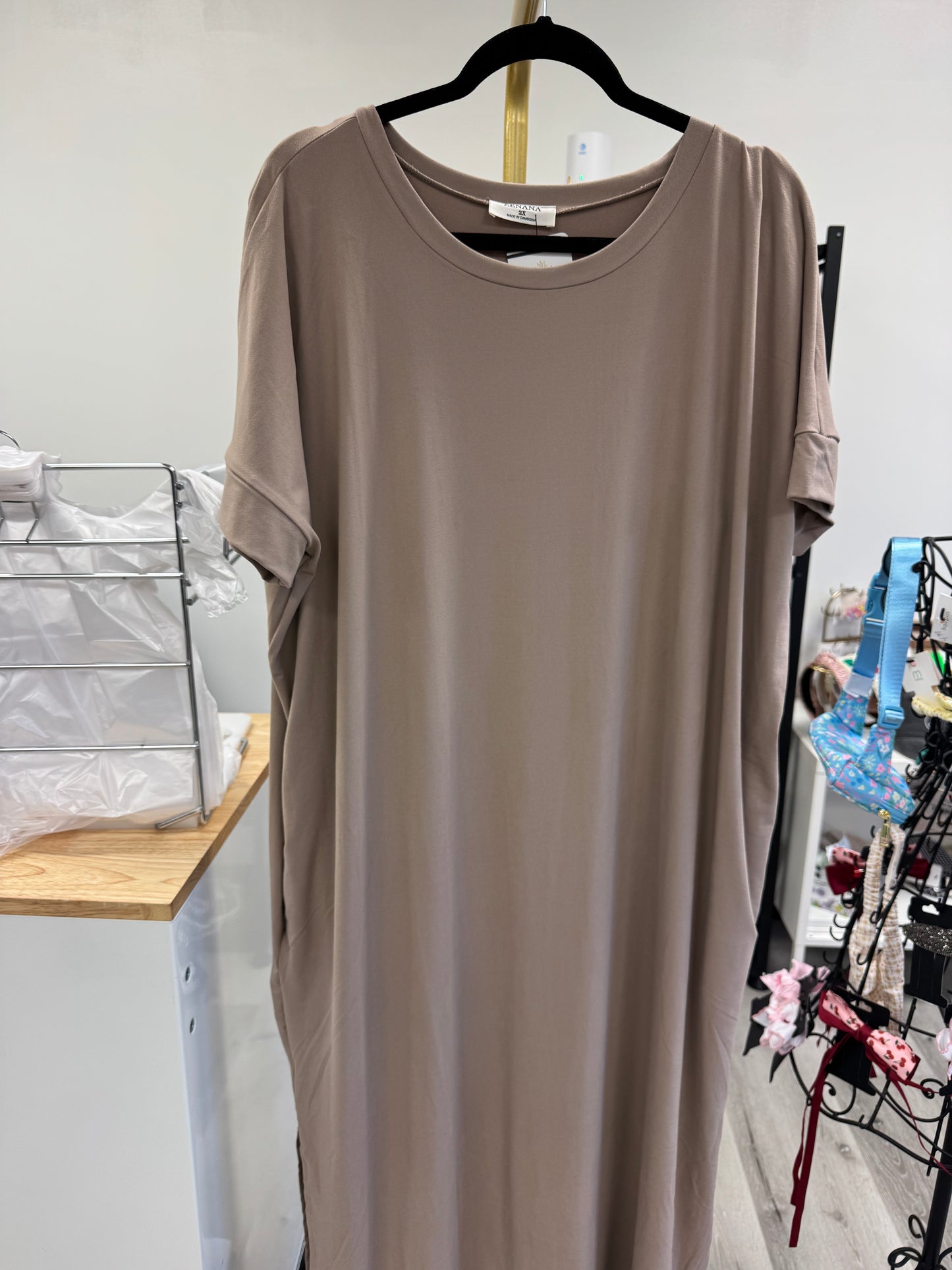 Lauren Maxi Dress in Ash Mocha- Plus (1X-3X)