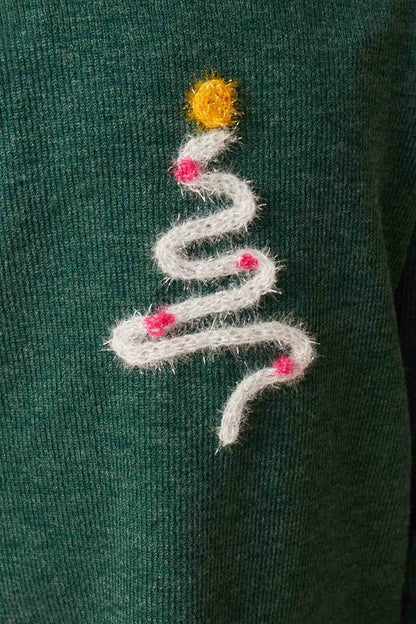 Noel Knit Top in Green- Tween (S 7/8 - XL 13/14)