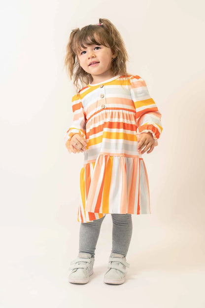 Tatum Dress in Multi Stripe- Girls (12M-6)