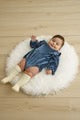 Miley Velvet Bubble in Blue- Infant Girls (3M-6M)