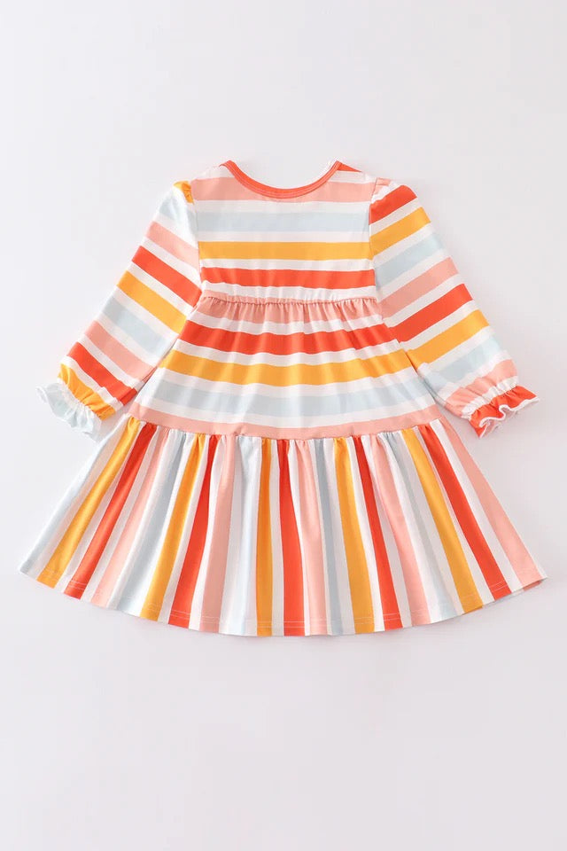 Tatum Dress in Multi Stripe- Girls (12M-6)