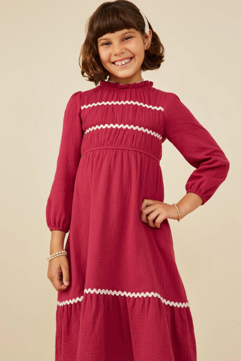 Journee Dress in Berry- Tween (S 7/8 - XL 13/14)