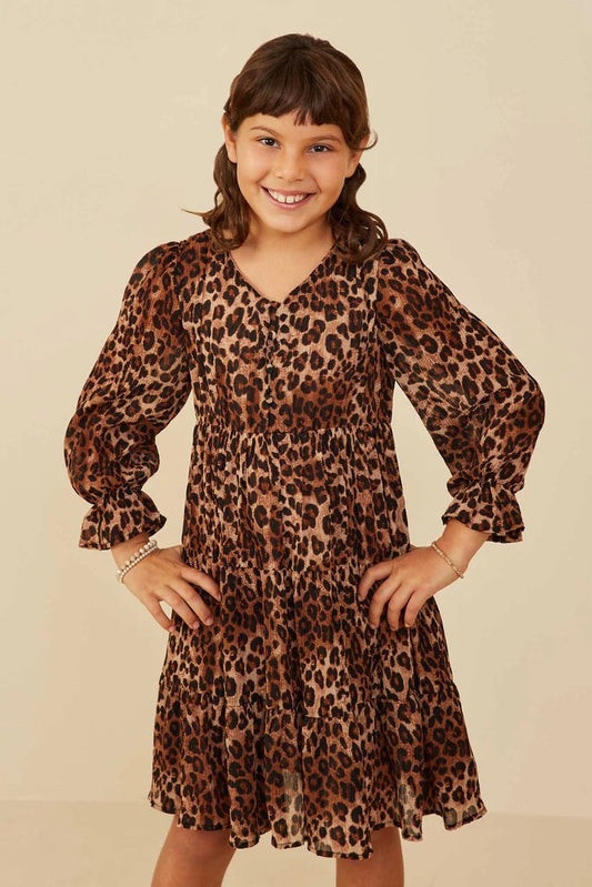 Nina Dress in Leopard- Girls (S 7/8 - XL 13/14)