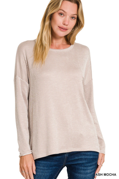 Rylan Top in Ash Mocha- Misses & Plus (S/M-2X/3X)