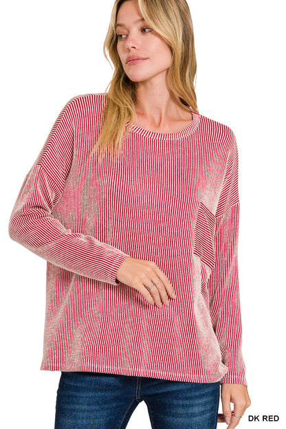 Rylan Top in Dk Red- Misses & Plus (S/M-2X/3X)