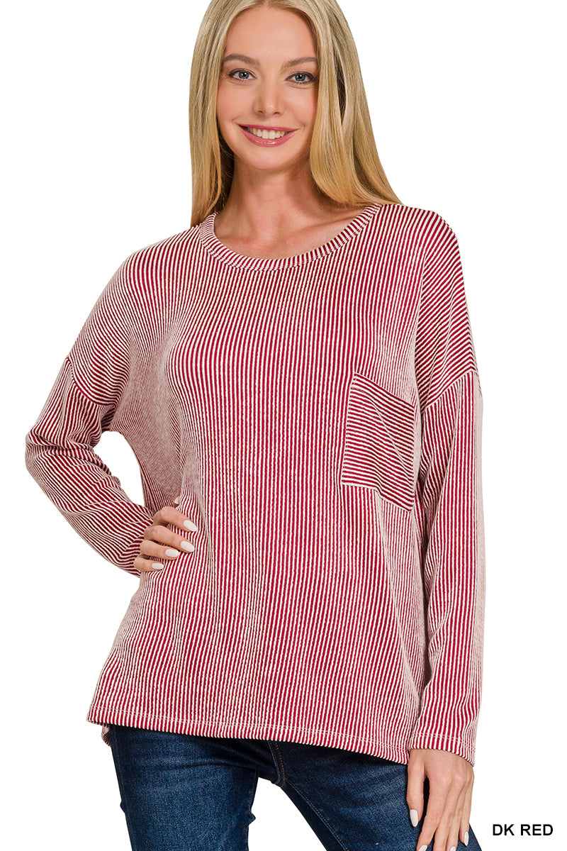 Rylan Top in Dk Red- Misses & Plus (S/M-2X/3X)