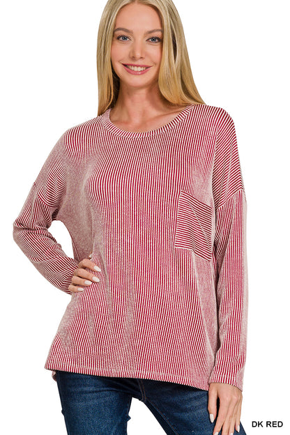 Rylan Top in Dk Red- Misses & Plus (S/M-2X/3X)