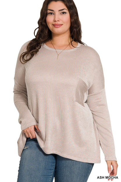 Rylan Top in Ash Mocha- Misses & Plus (S/M-2X/3X)