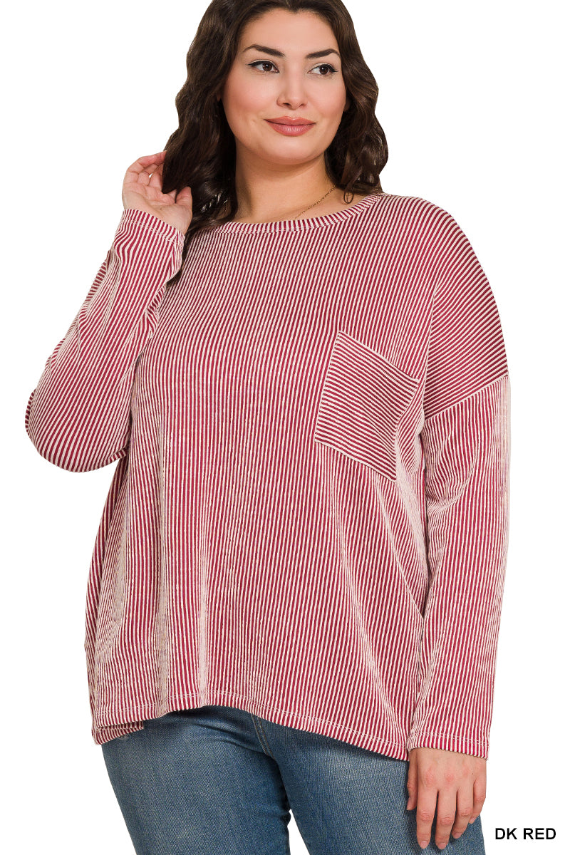 Rylan Top in Dk Red- Misses & Plus (S/M-2X/3X)